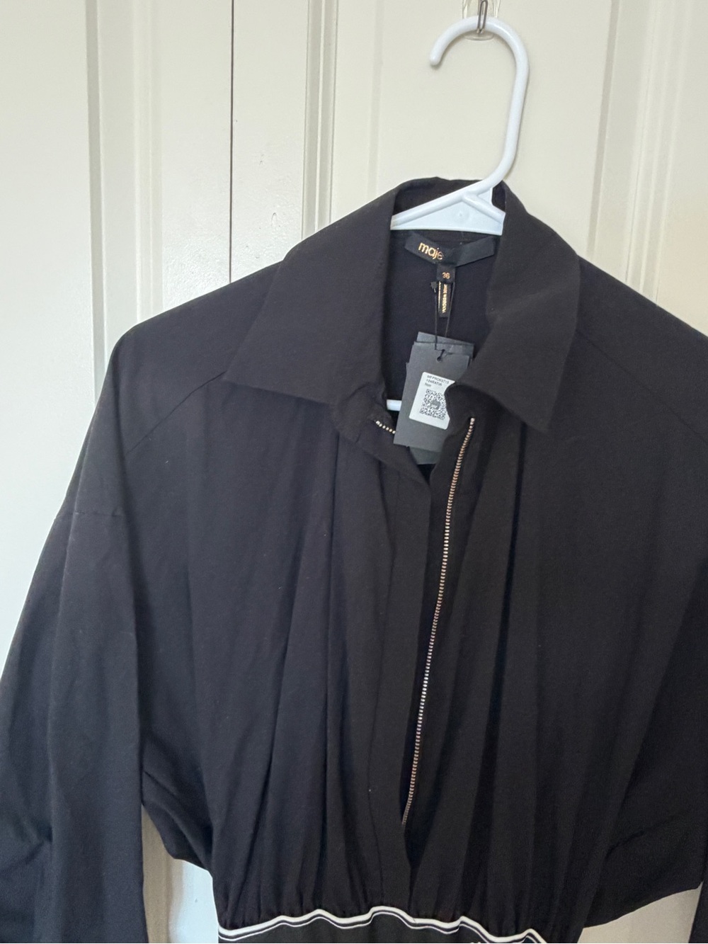 Maje Ratia shirt dress in black Sz 36 - Picture 6 of 9